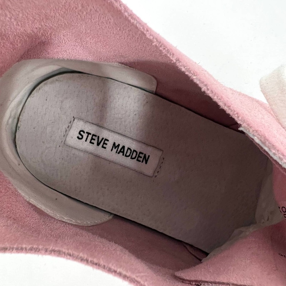 STEVE MADDEN Chester Suede Lace Up Chukka Ankle Bootie Pink 11 - Picture 6 of 10